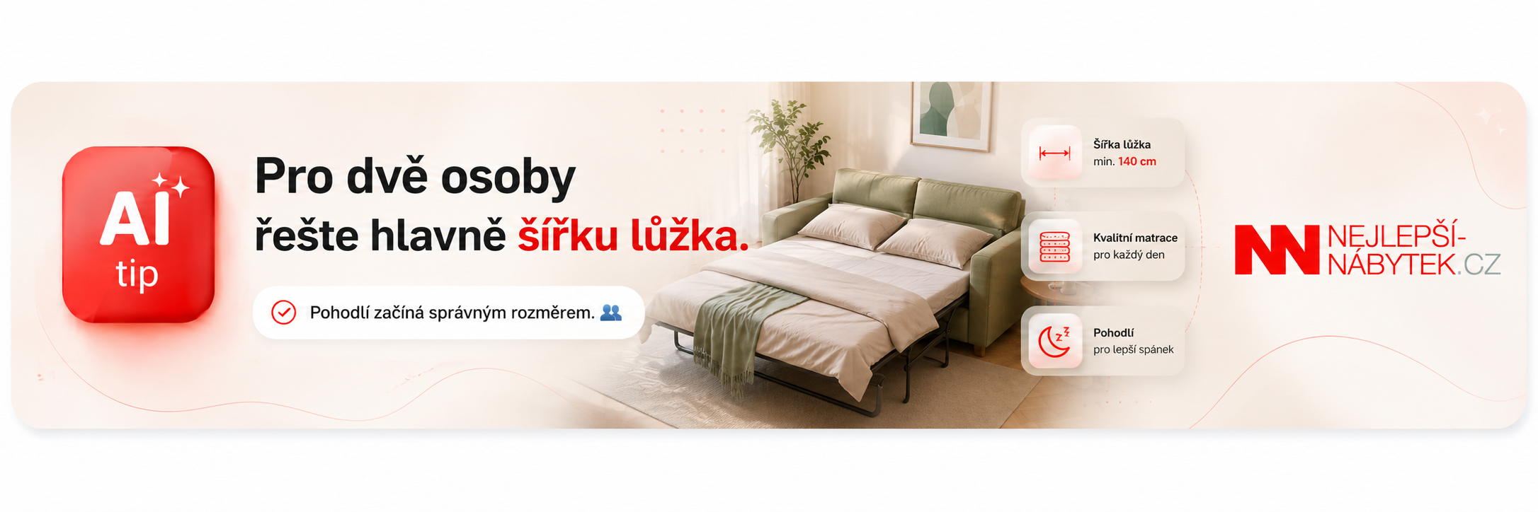 Doporučení k šířce lůžka pro dvě osoby