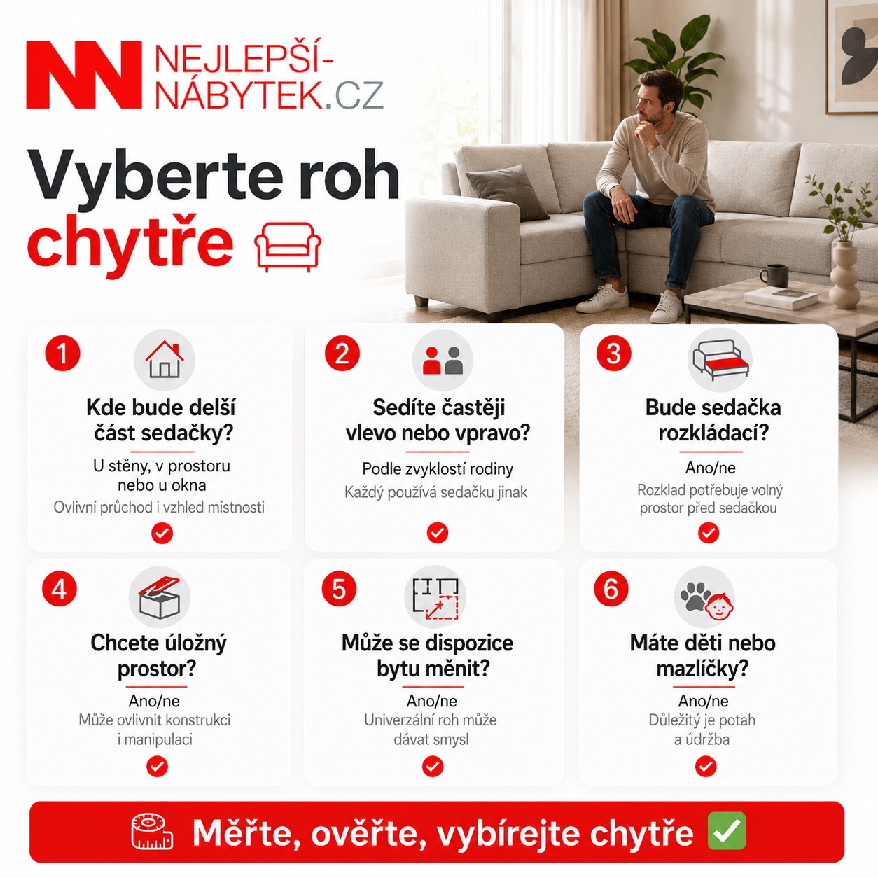 Checklist pro chytrý výběr rohové sedačky