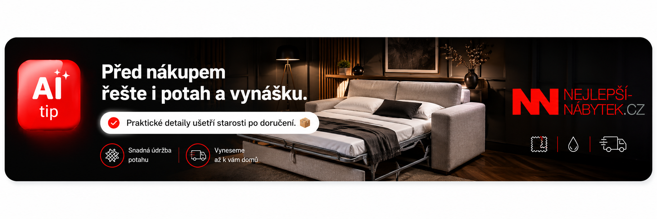 Doporučení k potahu a vynášce sedačky