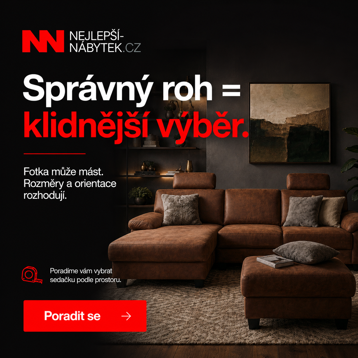 Grafika správný roh znamená klidnější výběr