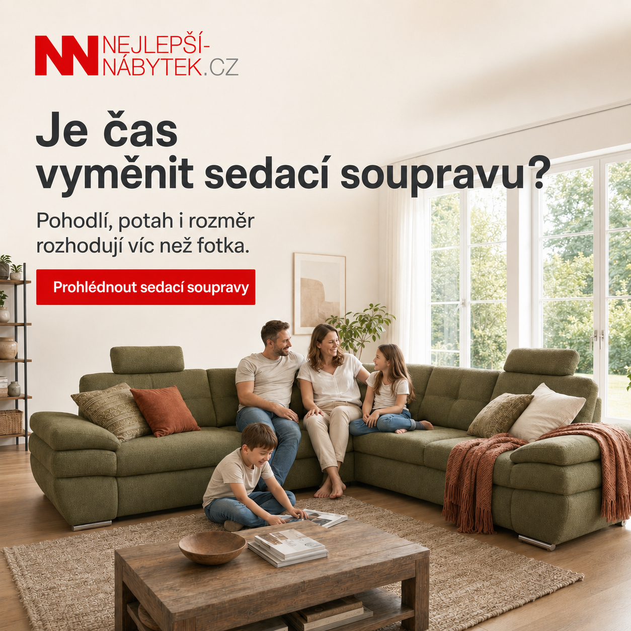 Pozvánka k osobnímu vyzkoušení sedačky v showroomu
