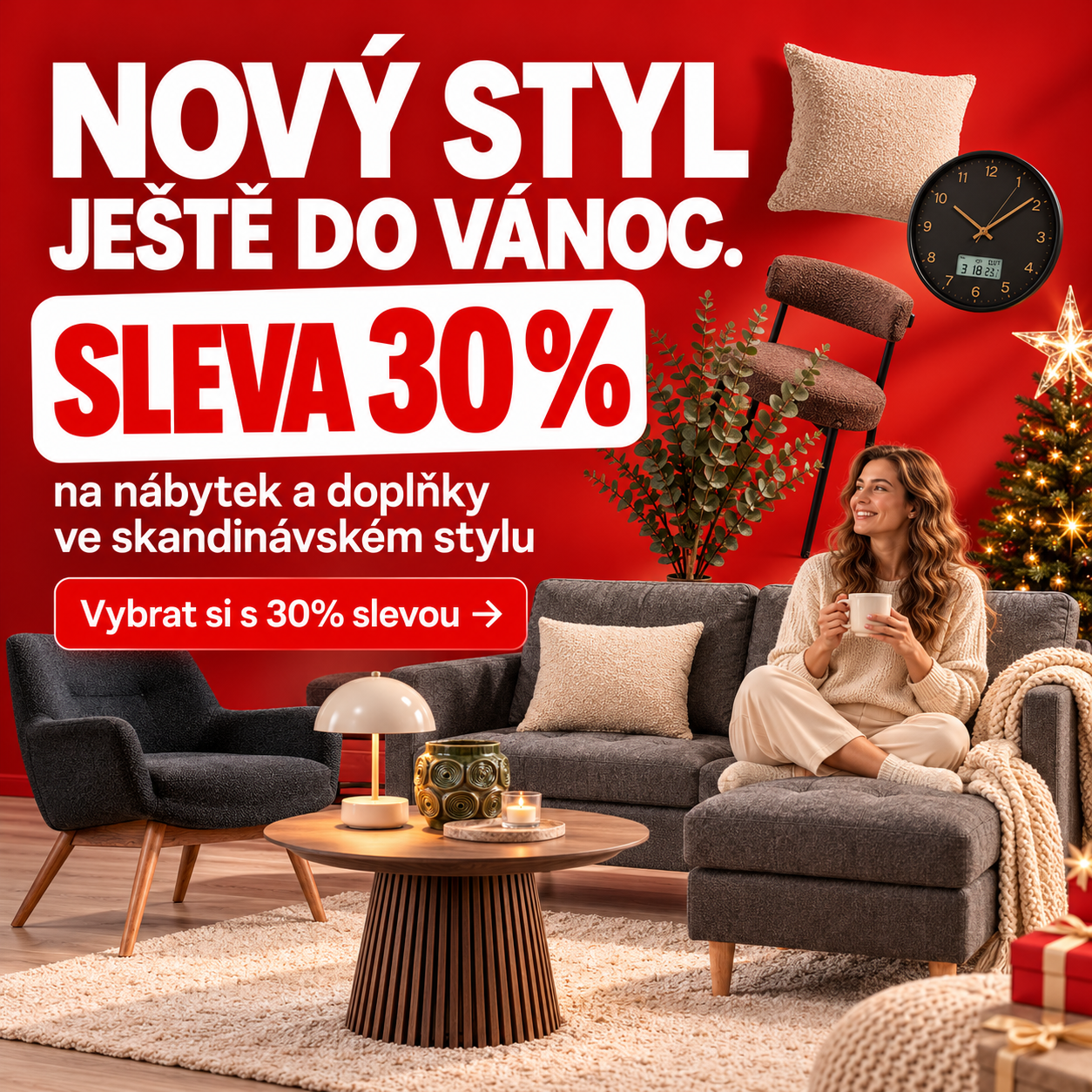 Vánoční nabídka nábytku a doplňků House Nordic se slevou 30 %