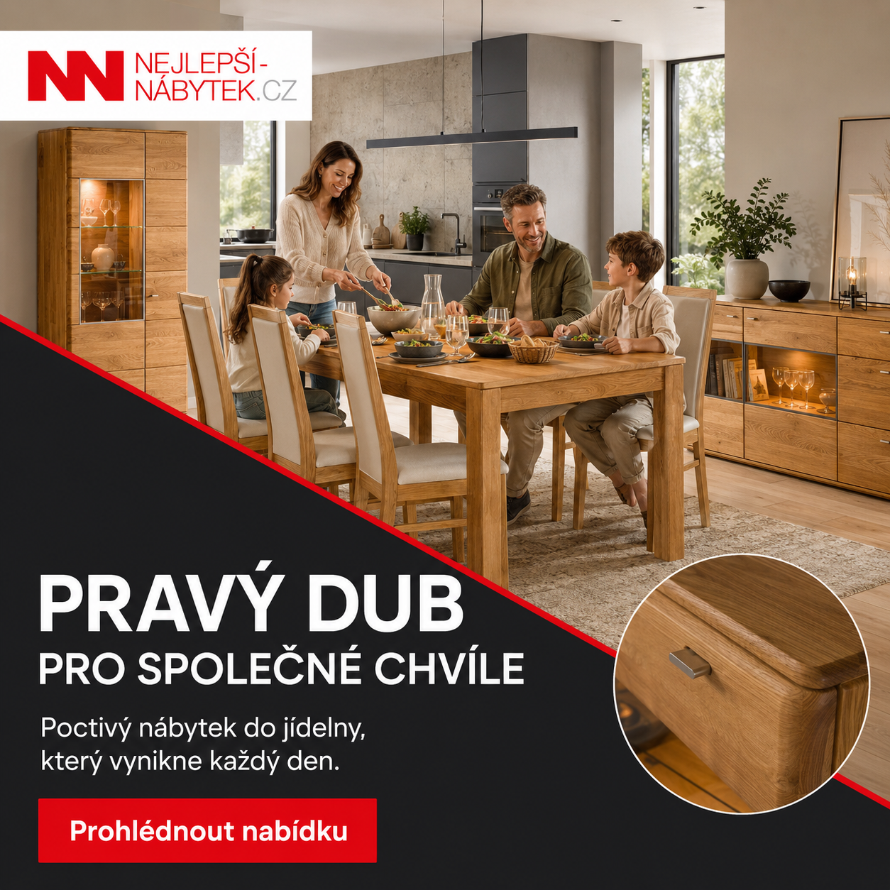 Pravý dub do jídelny