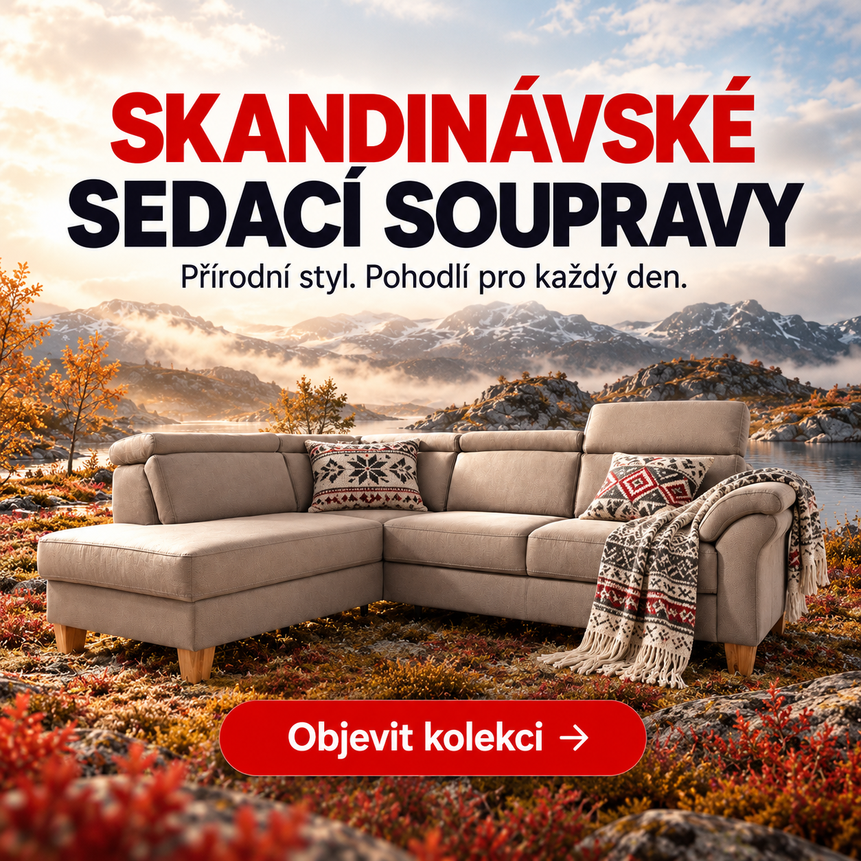 Kolekce skandinávských sedacích souprav
