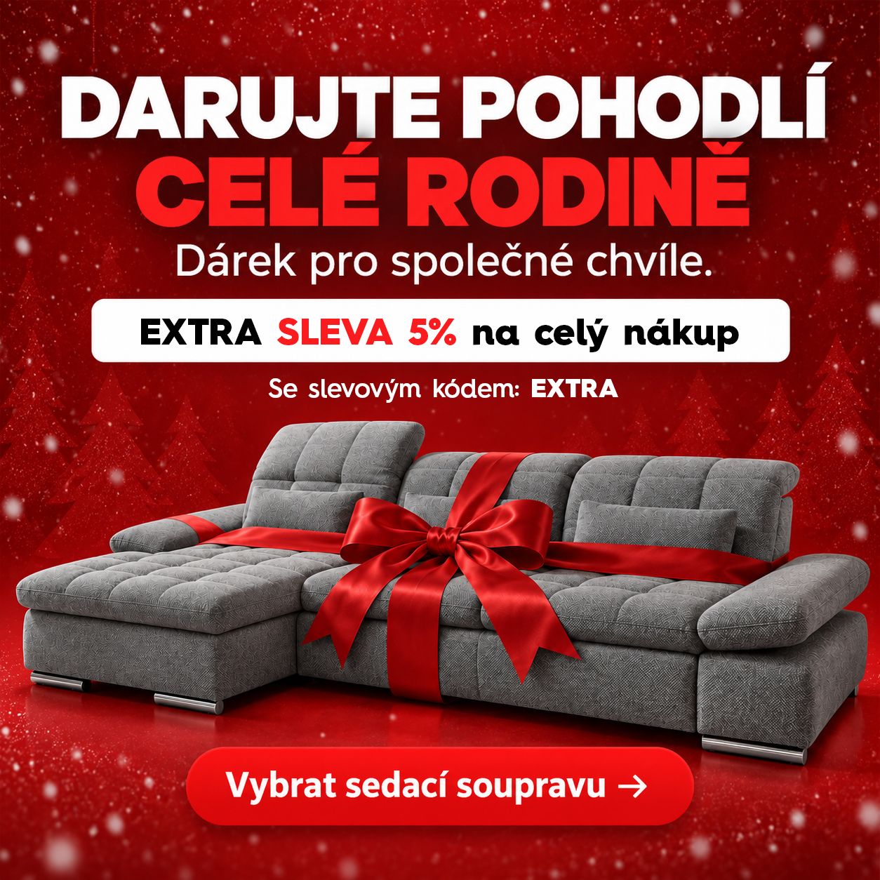 Vánoční nabídka sedacích souprav s extra slevou