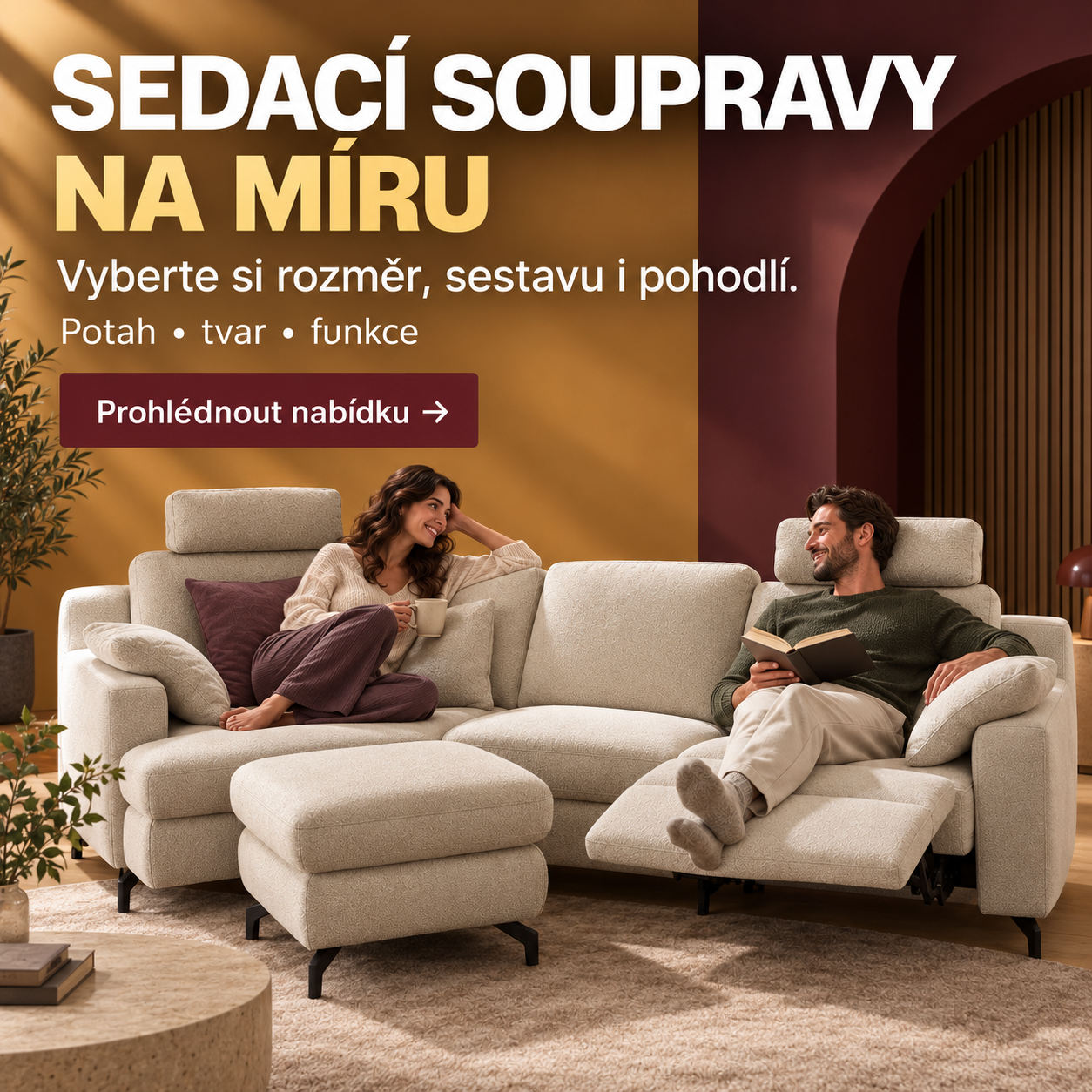 Sedací soupravy na míru podle prostoru a požadovaných funkcí