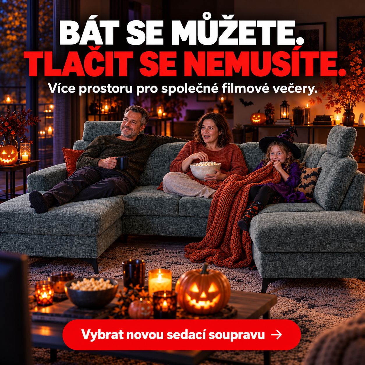 Sedací soupravy pro společné podzimní filmové večery