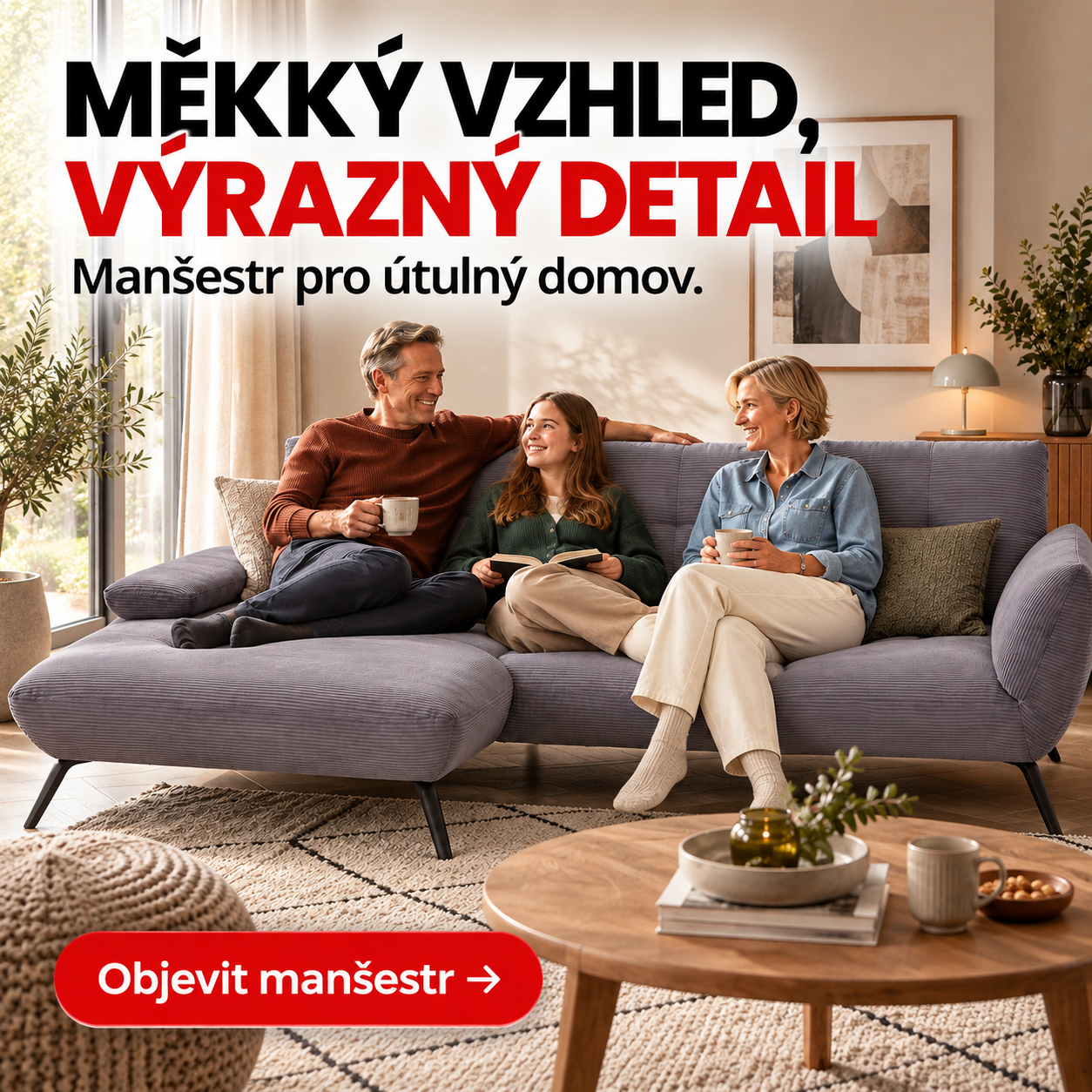 Inspirace pro výběr manšestrové sedací soupravy