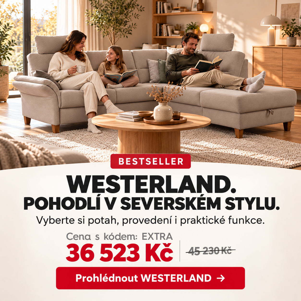 Banner rohové sedací soupravy WESTERLAND