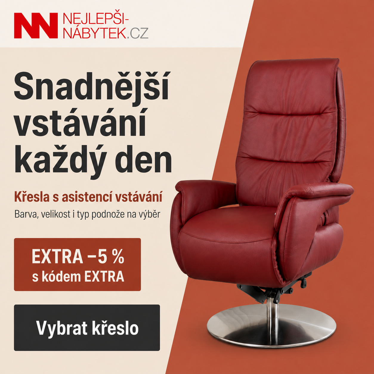 Výběr křesla s asistencí vstávání