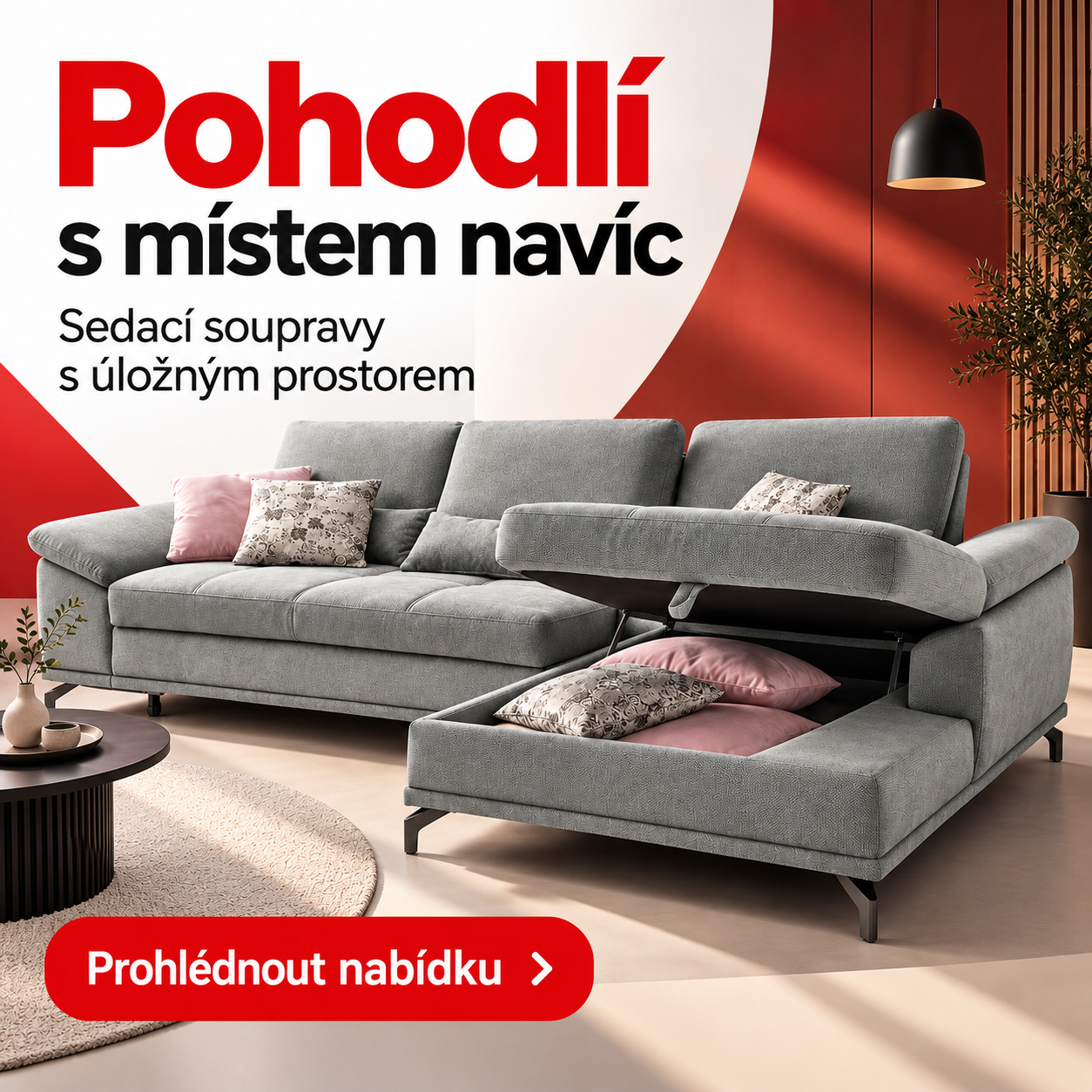 Sedací soupravy s úložným prostorem