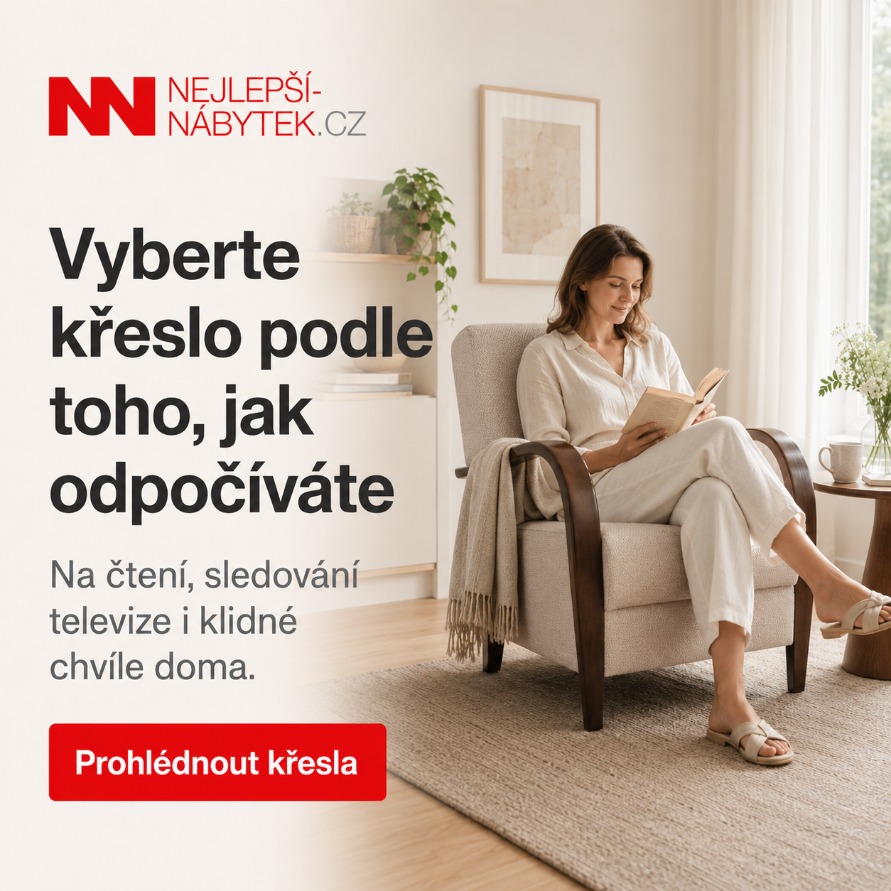 Banner s křeslem pro pohodlný domácí odpočinek