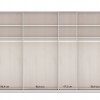 Šatní skříň MARLOW, 7-dveřová se 3 zrcadly – 350 cm, Kieselgrau
