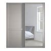 Šatní skříň s posuvnými dveřmi MARLOW se zrcadlem – 150 cm, Kieselgrau