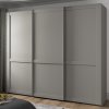 Šatní skříň s posuvnými dveřmi MARLOW, 3-dveřová – 250 cm, Kieselgrau