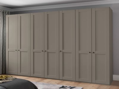 Šatní skříň MARLOW, 7-dveřová – 350 cm, Kieselgrau