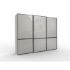Šatní skříň s posuvnými dveřmi MONTREAL šedá/sklo šedý lesk