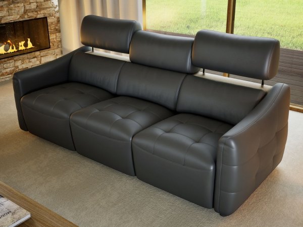 Kožená pohovka s elektrickou funkcí relax SOVAL