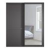 Šatní skříň s posuvnými dveřmi MARLOW se zrcadlem – 150 cm, grafit