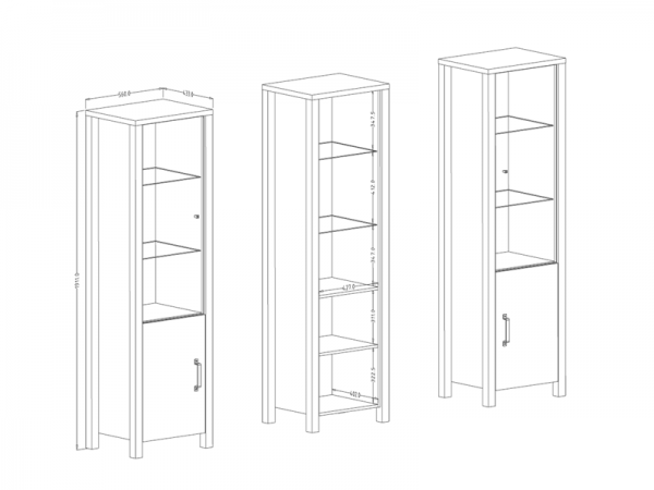 Nábytek do obývacího pokoje OLIN III Appenzellský smrk/černý mat