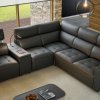 Kožená rohová sedací souprava s elektrickou funkcí relax a rozkladem pro spaní SOVAL