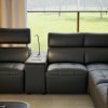 Kožená rohová sedací souprava s elektrickou funkcí relax a rozkladem pro spaní SOVAL