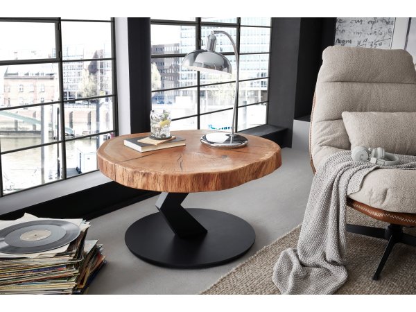 Konferenční stolek BILOXI 1 dub masiv olejovaný/černý mat