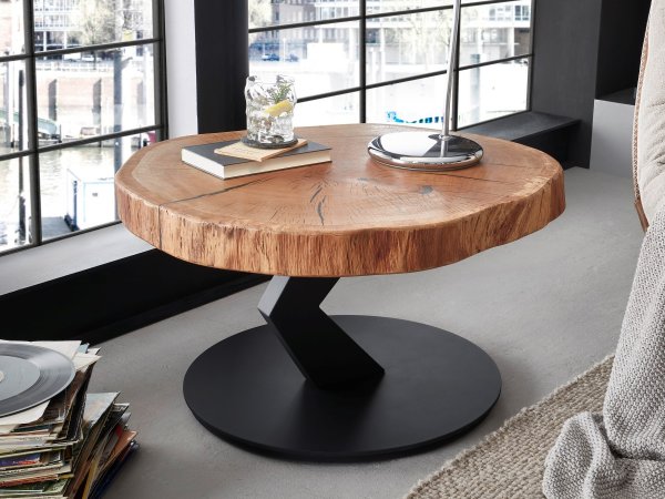 Konferenční stolek BILOXI 1 dub masiv olejovaný/černý mat