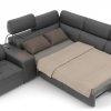 Kožená rohová sedací souprava s elektrickou funkcí relax a rozkladem pro spaní SOVAL