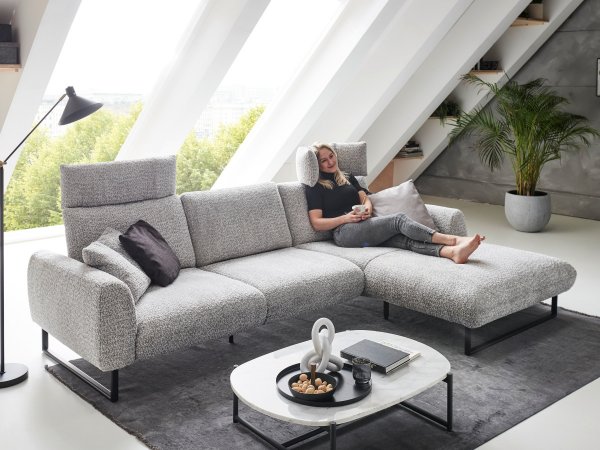 Designová rohová sedací souprava ROMA s ohebnými opěrkami