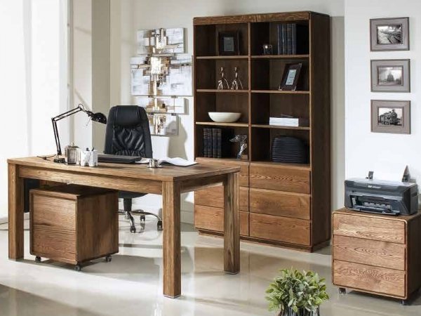 Dubová knihovna ATLANTA typ 13 dub pálený