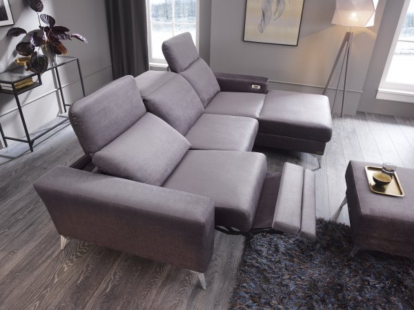 Designová rohová sedací souprava s funkcí relax DIVERSO