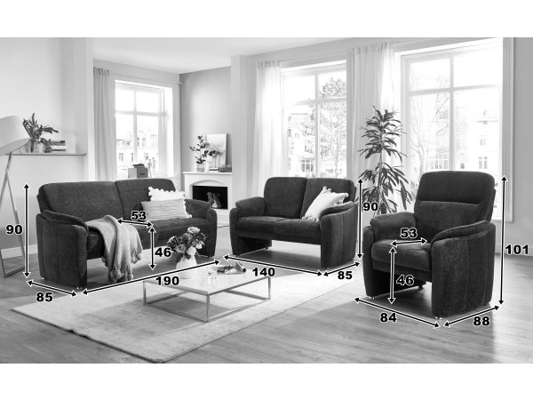 Sedací souprava BORNHOLM 3+2+1