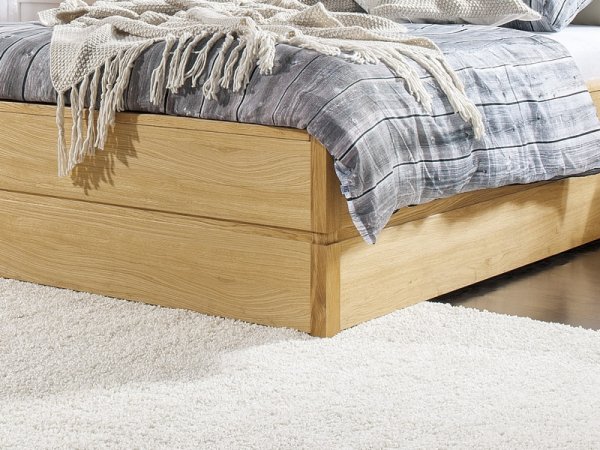 Postel s úložným prostorem včetně roštu 200x200 ATLANTA typ 20 dub přírodní, látka D'ORO 5110 Grafit