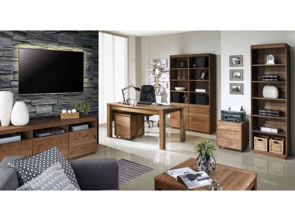 Dubová knihovna ATLANTA typ 11 dub pálený