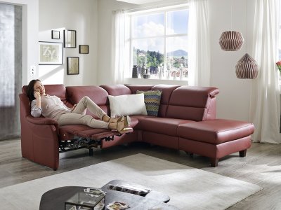 Kožená rohová sedací souprava SAMARA s funkcí relax