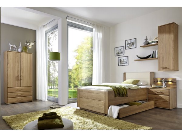 Ložnicová sestava pro jednu osobu LIDO dub/magnólie