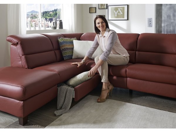 Kožená rohová sedací souprava SAMARA s funkcí relax