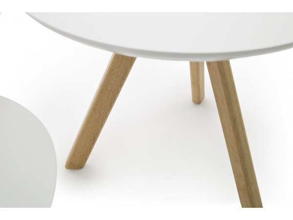 Sada tří konferenčních stolků ve skandinávském stylu SINIO dub přírodní/bílá