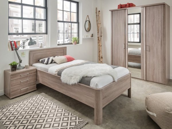 Postel pro jednu osobu BERN 100x200 cm dub trueffel