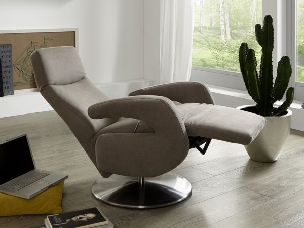 Kožené otočné relaxační TV křeslo DERBY