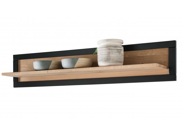 Dubová police do obývacího pokoje Carson