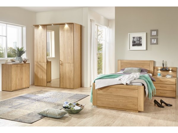 Skříň se zrcadlem a LED osvětlením LIDO dub masiv