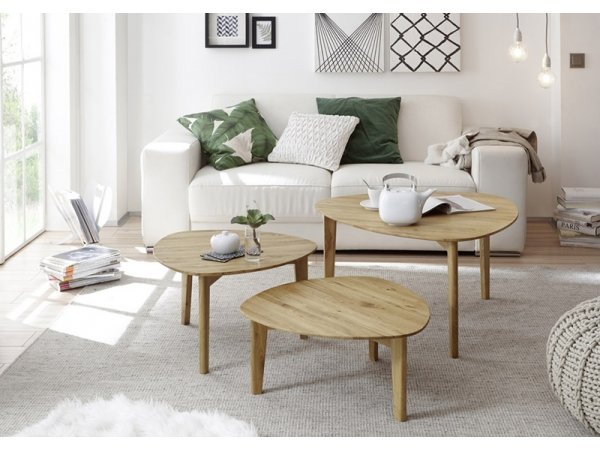 Sada tří konferenčních stolů z masivu CAMILLA dub přírodní