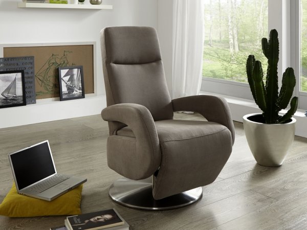 Kožené otočné relaxační TV křeslo DERBY