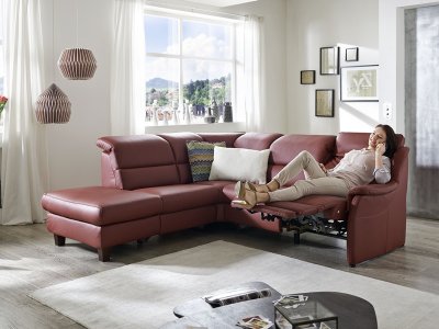 Kožená rohová sedací souprava SAMARA s funkcí relax