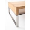Konferenční stolek z masivu HILARY dub přírodní/leštěná ocel