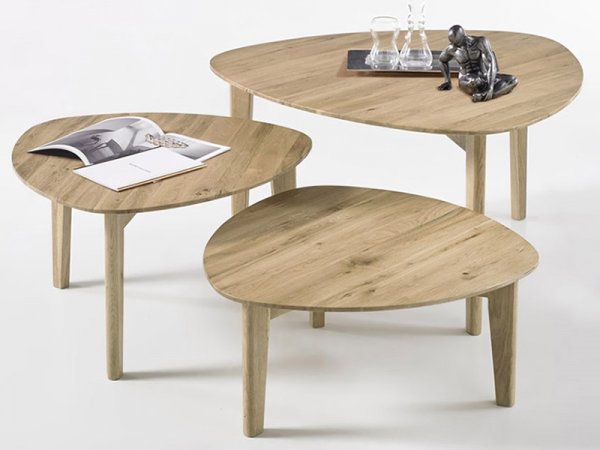 Sada tří konferenčních stolů z masivu CAMILLA dub přírodní