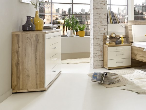 Ložnice PADUA alpská bílá/dub