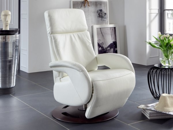 Kožené otočné relaxační TV křeslo DERBY